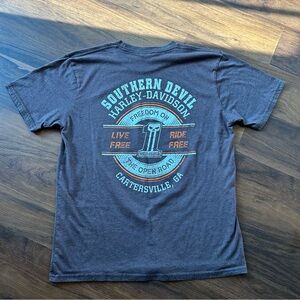 Southern devil Harley-Davidson charcoal grey Tee. Size ~ L